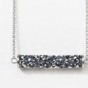 Touchstone Crystal By Swarovski Black and Silver Pipette Necklace